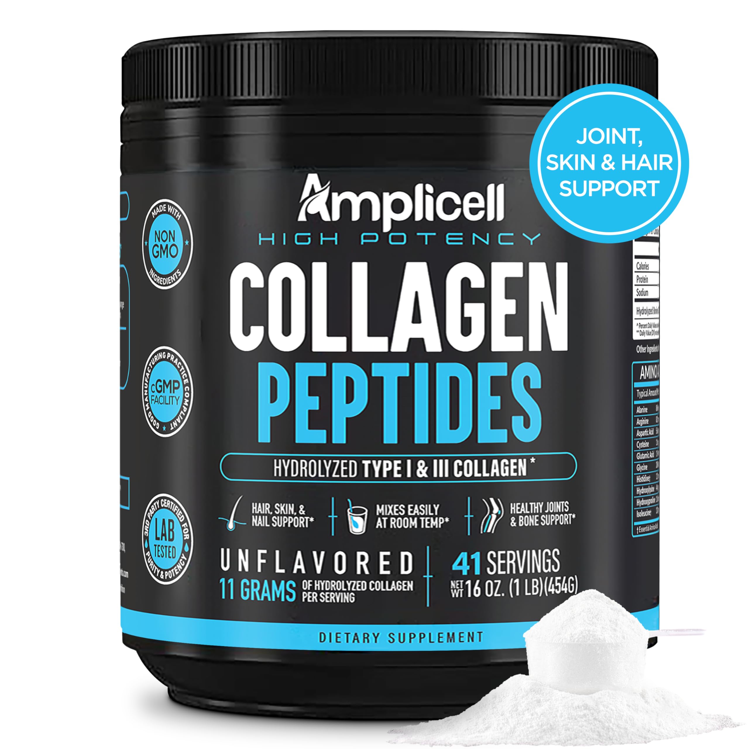 Amplicell Collagen Powder 454g front view
