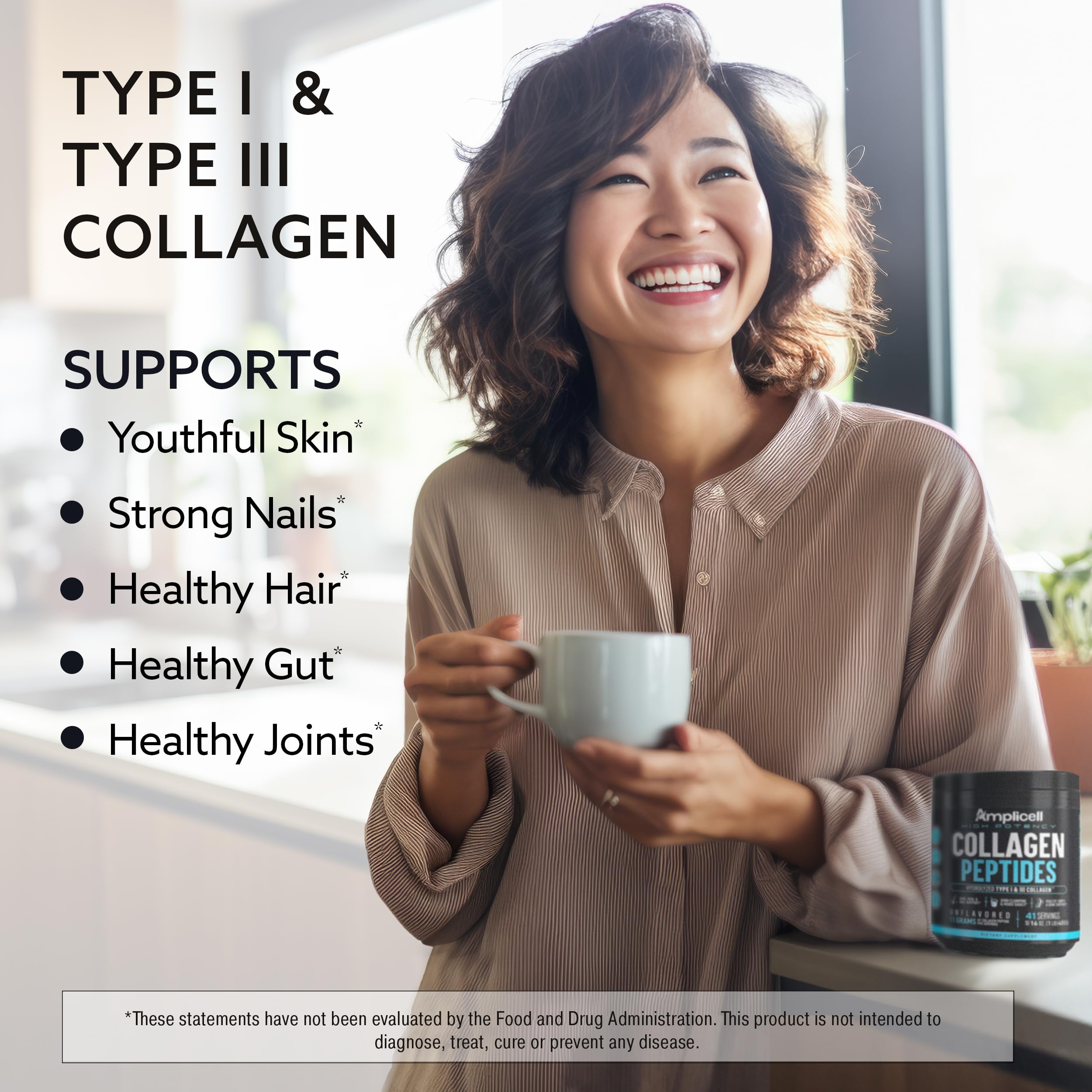 Amplicell Collagen Powder mixed in a smoothie