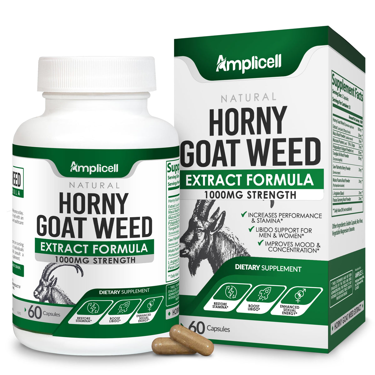 Amplicell Dong Quai Herbal Supplement 60 Capsules front view