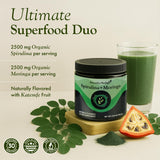 Amrutha Herbals Organic Spirulina + Moringa Powder jar with packaging details