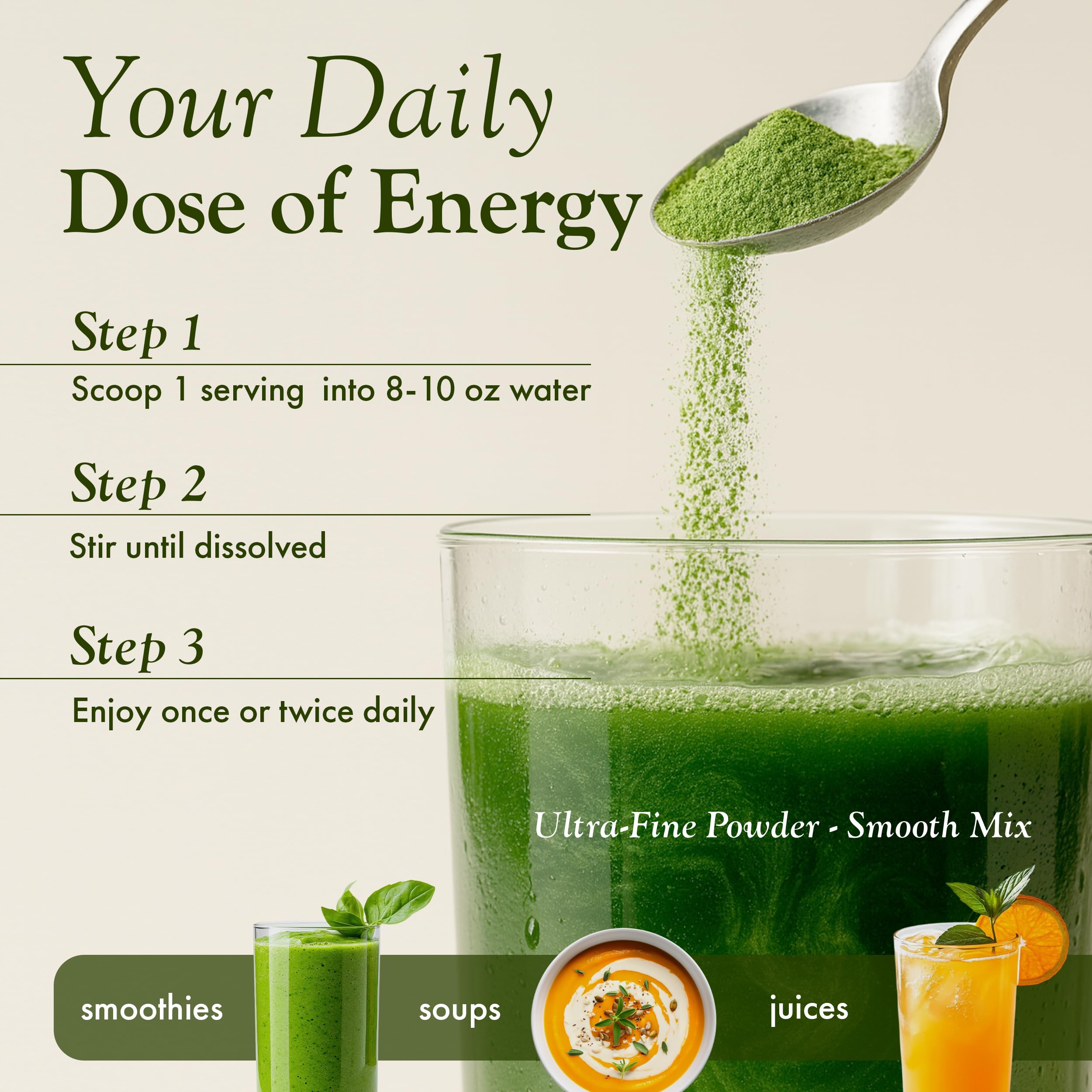 Amrutha Herbals Organic Spirulina + Moringa Powder with natural flavours