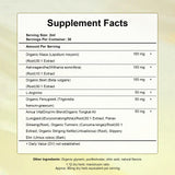 AMUA L-Arginine Supplement liquid bottle with a fresh fruit background