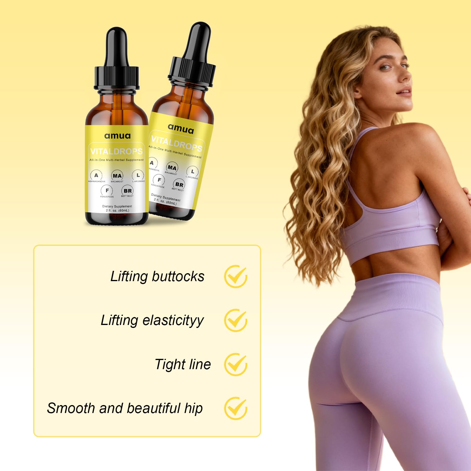 AMUA L-Arginine Supplement liquid bottle with measuring cap