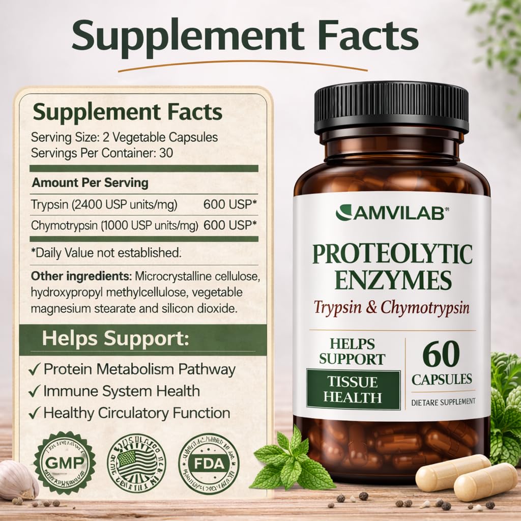 AMVILAB Multi-Enzyme Supplement label details