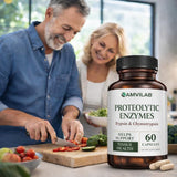 AMVILAB Multi-Enzyme Supplement packaging with ingredients