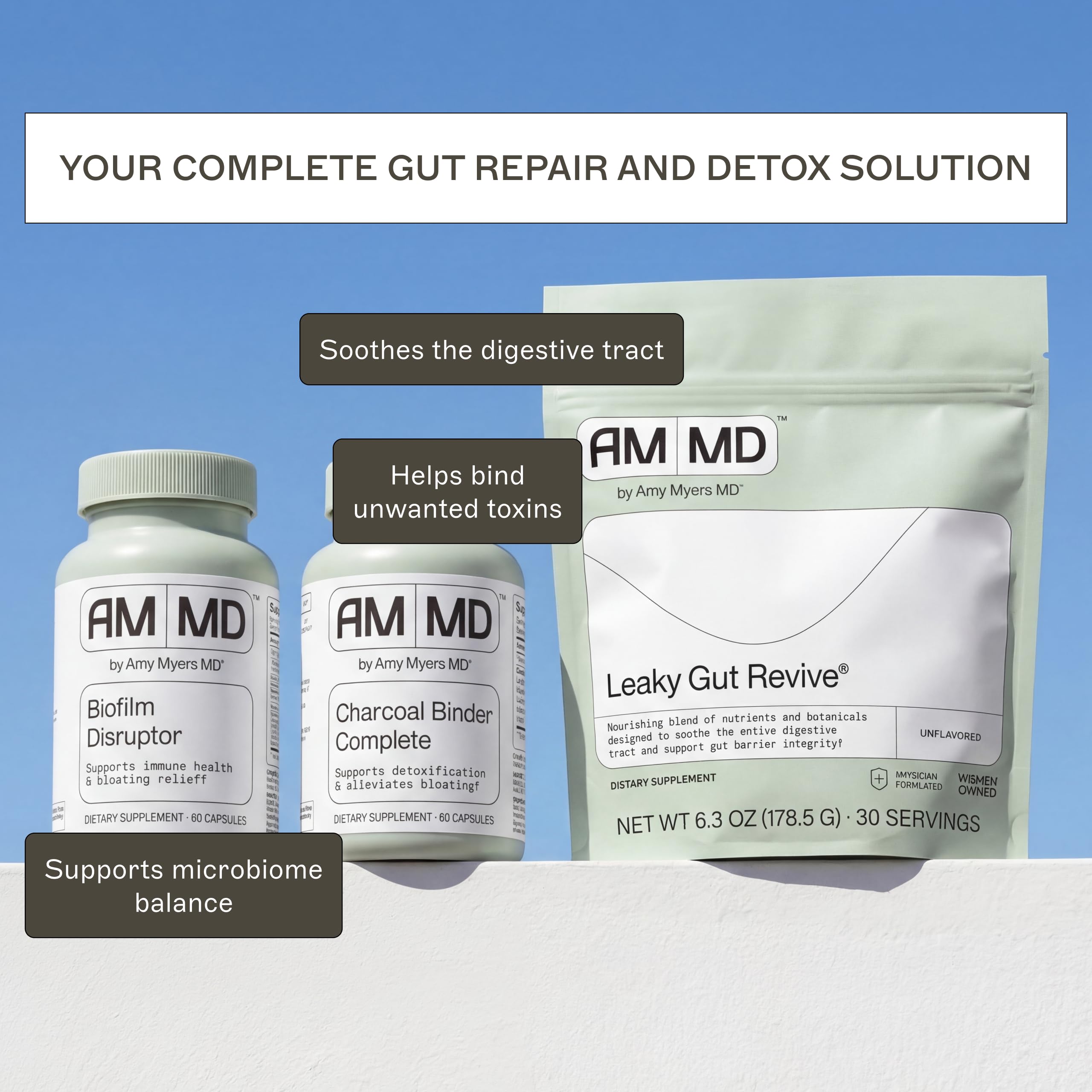 Amy Myers MD Biofilm Disruptor capsules in hand