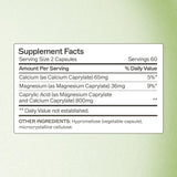 Amy Myers MD Caprylic Acid Capsules side view showing dosage instructions