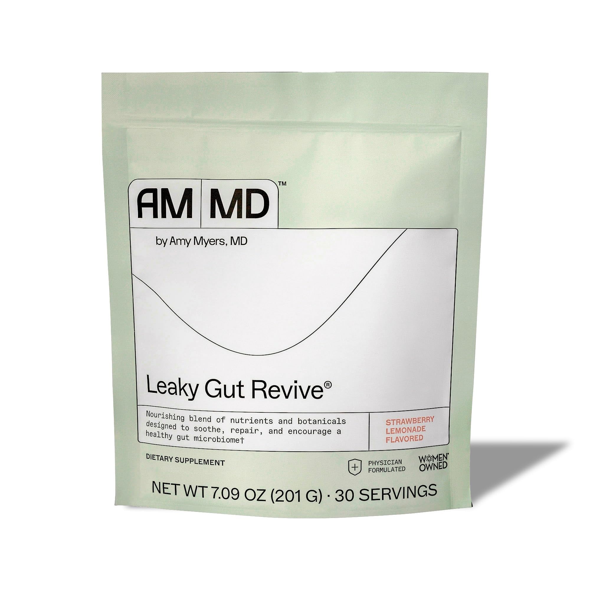 Amy Myers MD Leaky Gut Revive 201g supplement front view