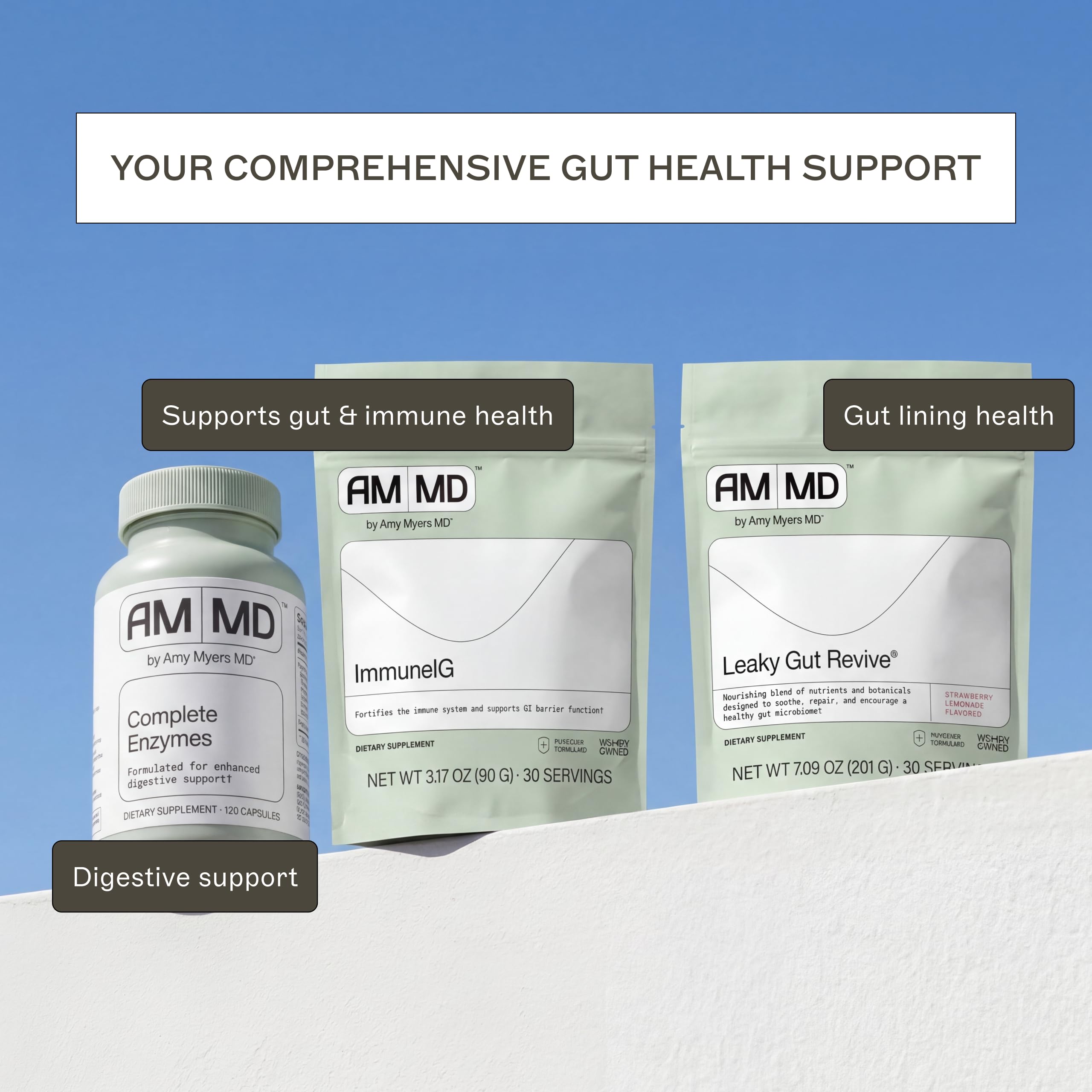Amy Myers MD Leaky Gut Revive 201g supplement lifestyle scene