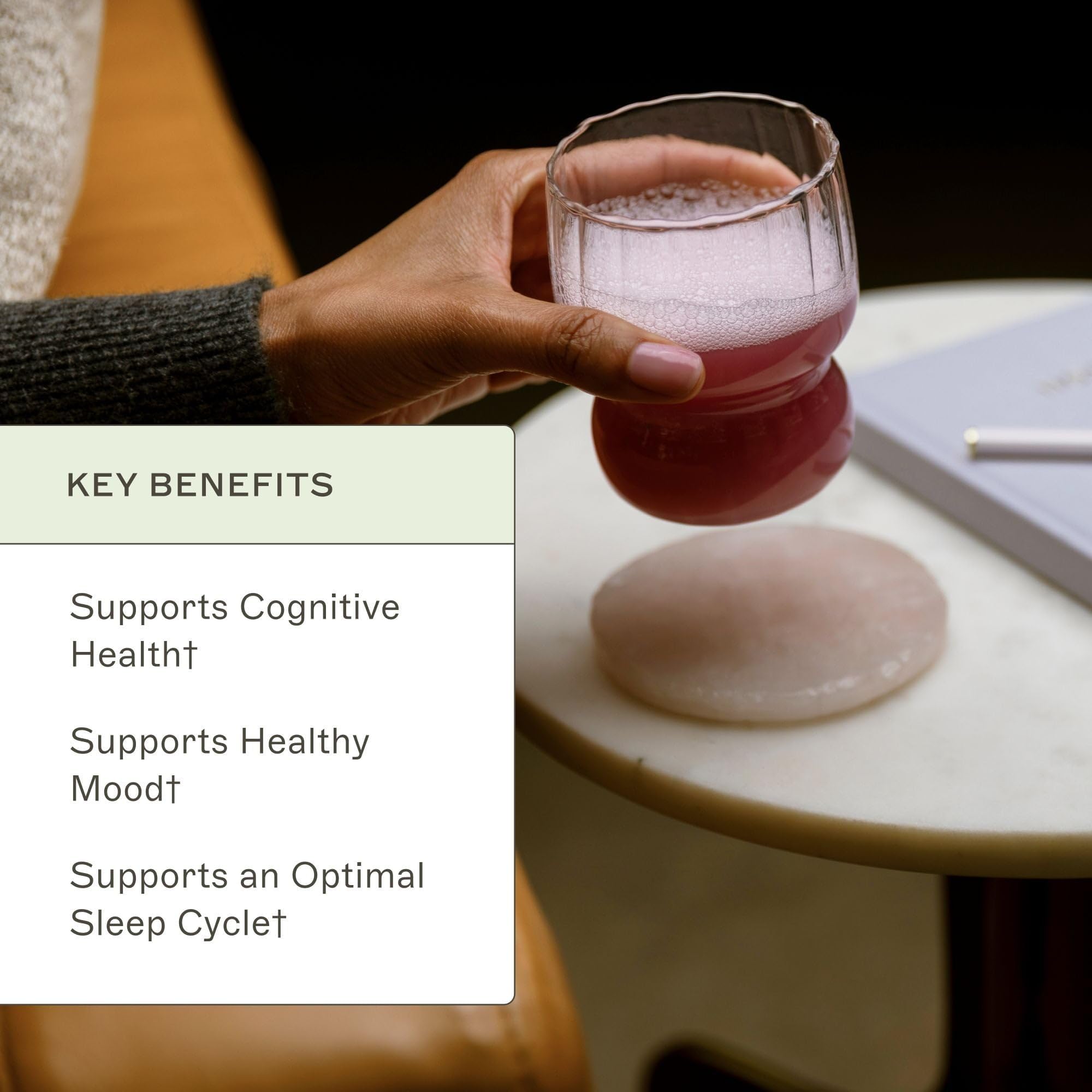 Amy Myers MD Magnesium Support Powder in a glass of water