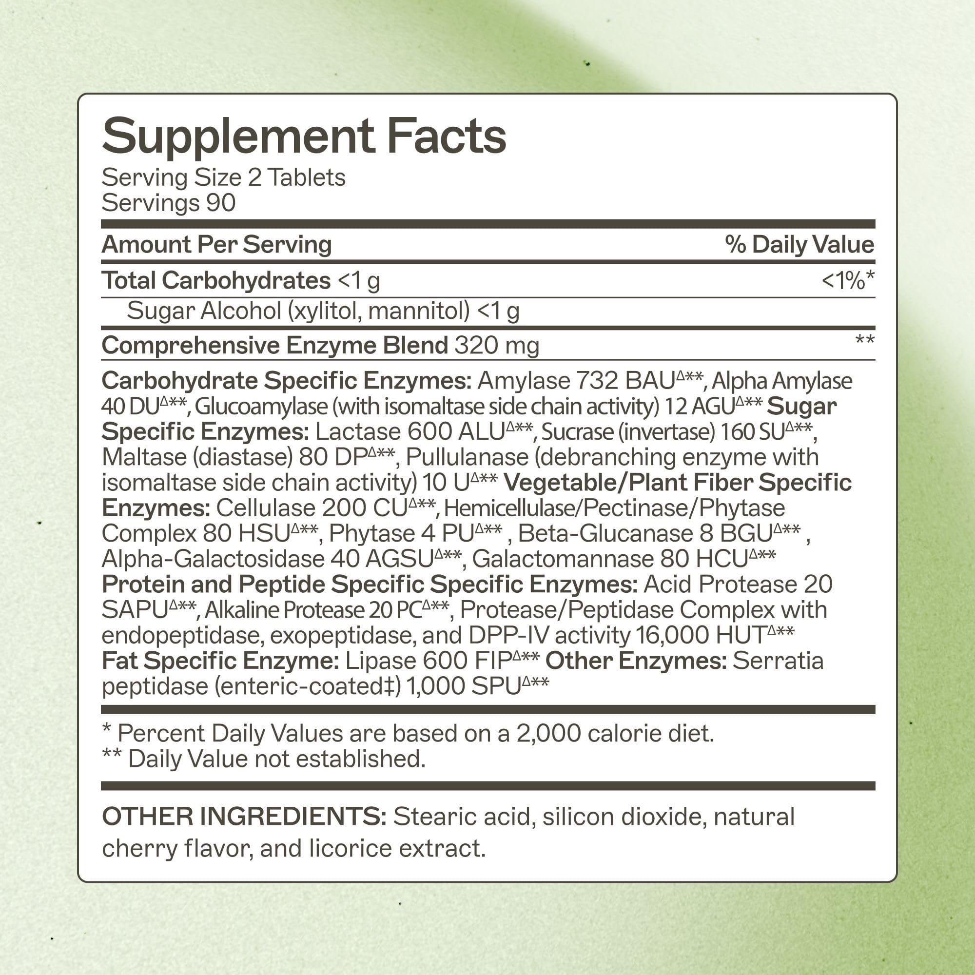 Amy Myers MD Multi-Enzymes 108g back view with ingredient list