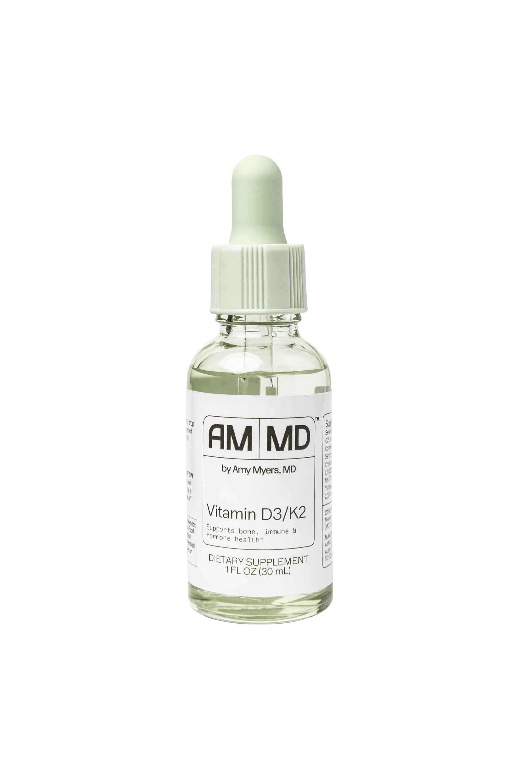 Amy Myers MD Vitamin D3 & K2 Liquid Supplement bottle front view