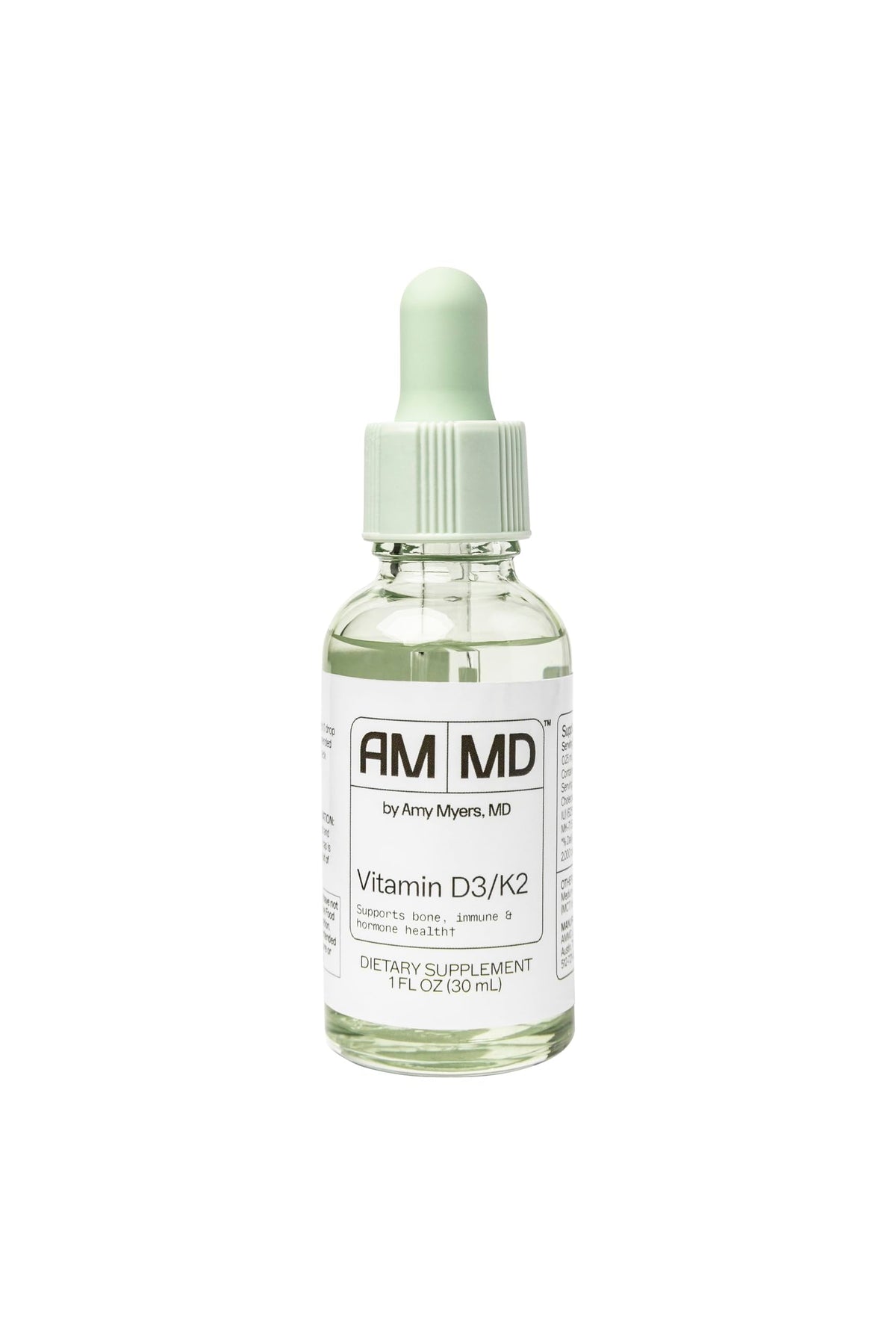 Amy Myers MD Vitamin D3 & K2 Liquid Supplement bottle front view