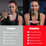 AMZXO BCAA Gummies lifestyle scene with gym equipment