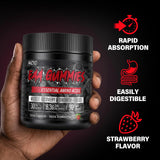 AMZXO BCAA Gummies with a measuring spoon