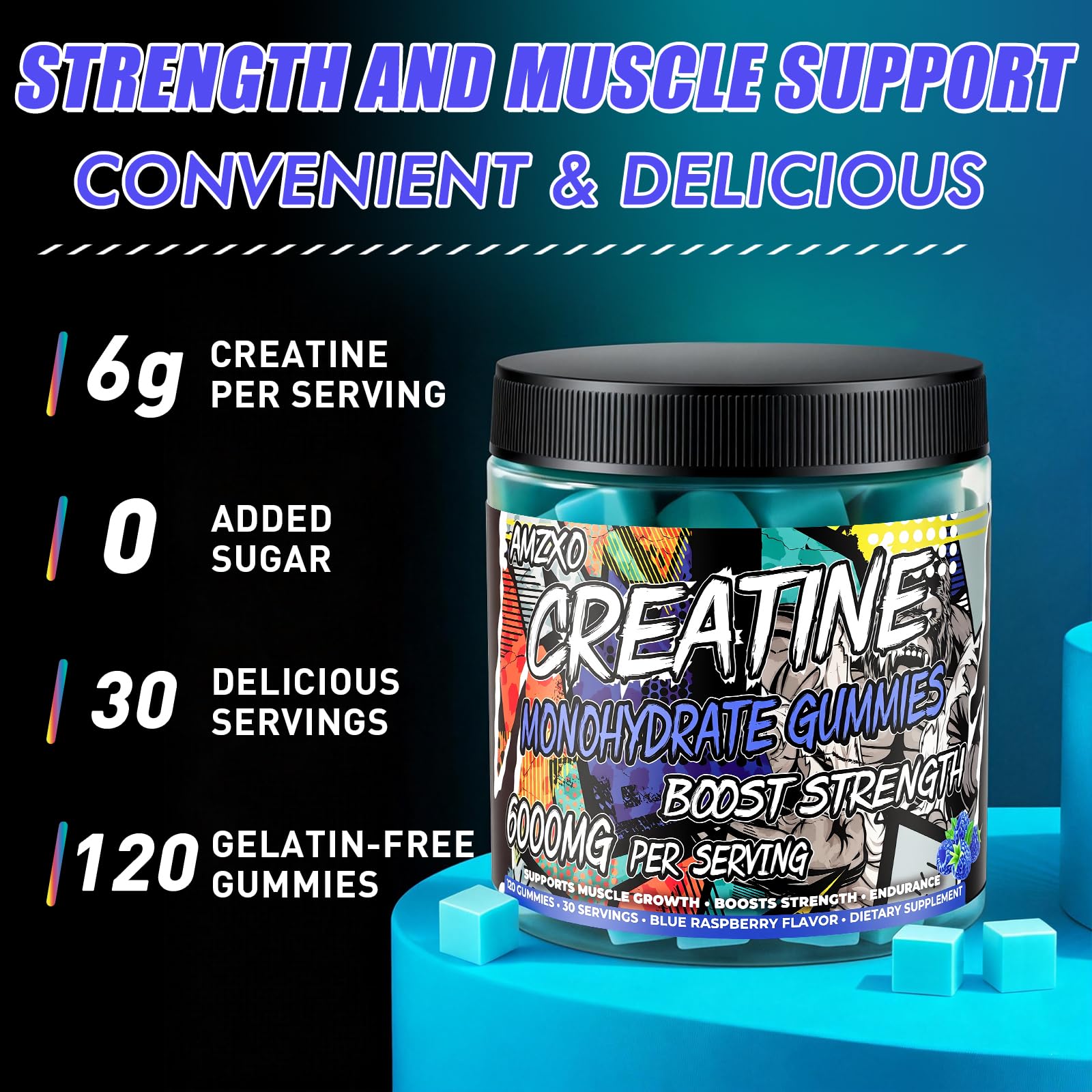 AMZXO Creatine Gummies nutritional information