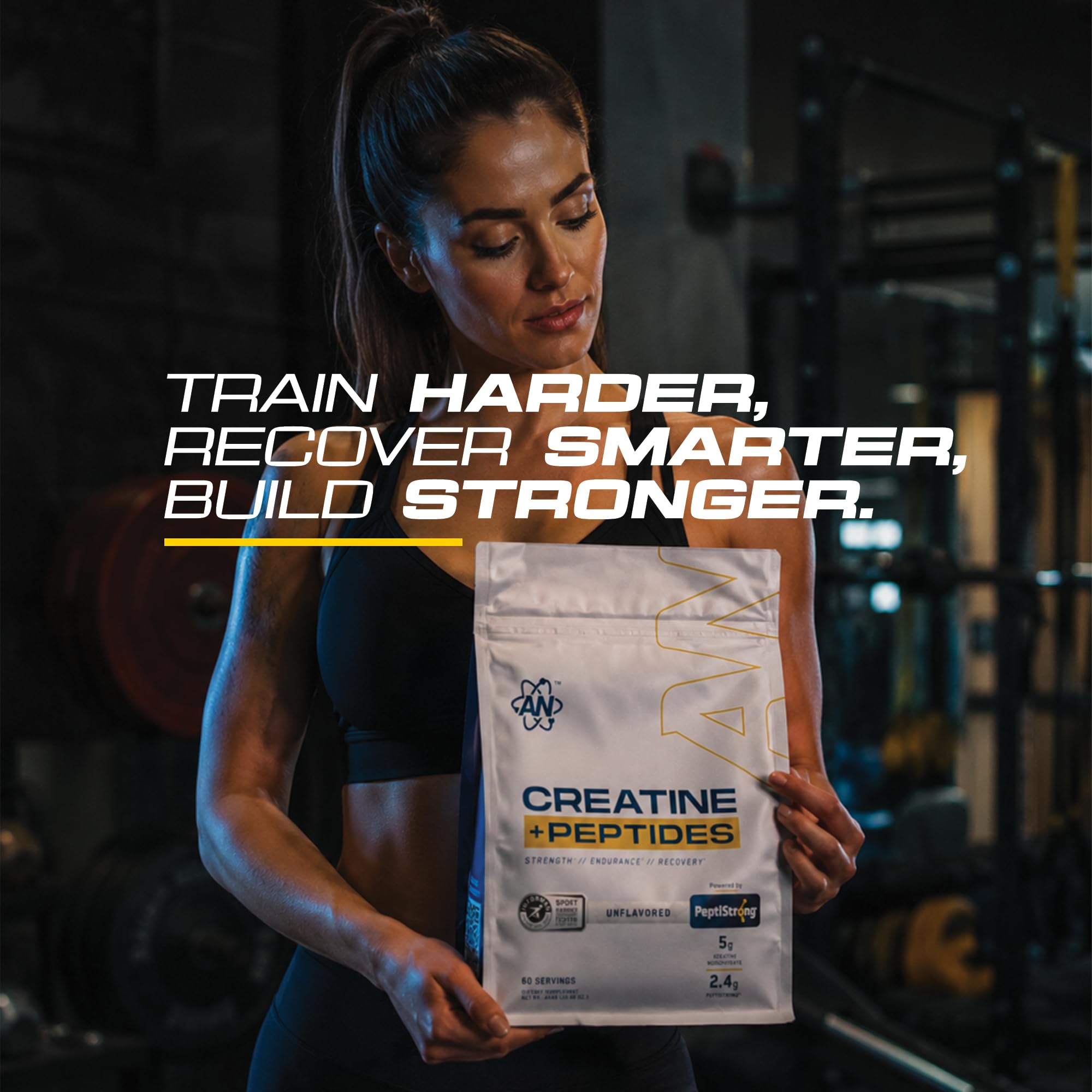 AN Performance Creatine + Peptide 444g with measuring scoop