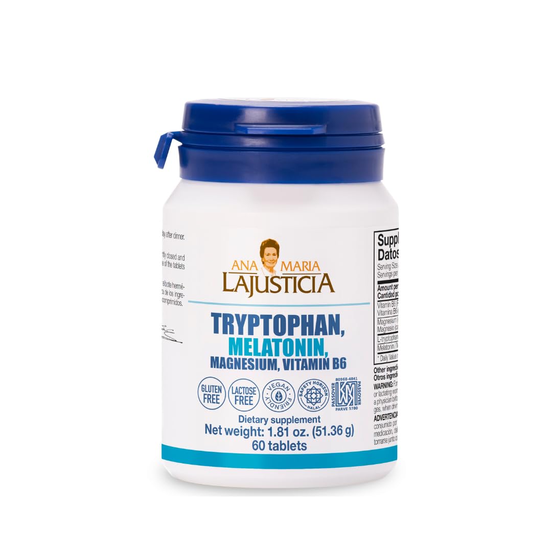 Ana María Lajusticia Tryptophan, Melatonin, Magnesium & Vitamin B6 60 tablets front view