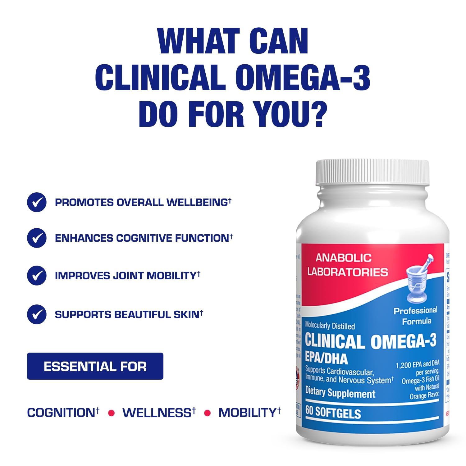 Anabolic Laboratories Omega-3 Fish Oil 1200mg nutritional information