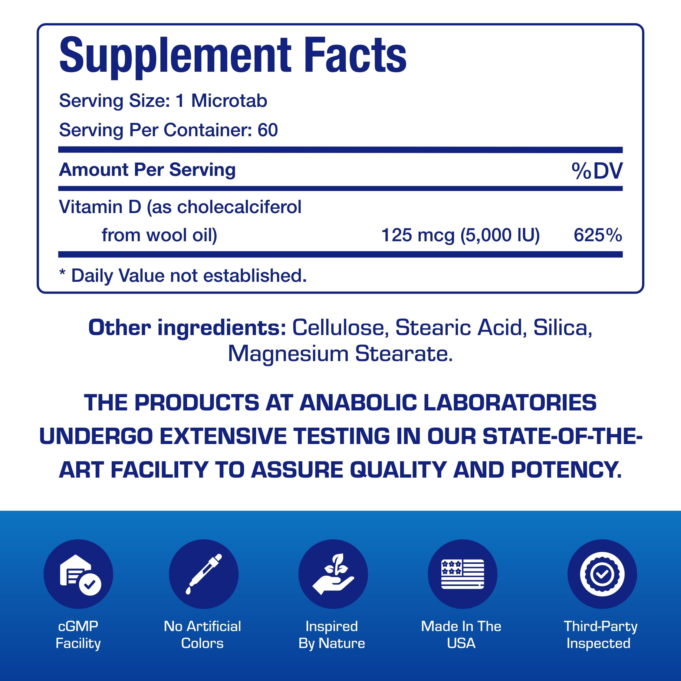 Anabolic Laboratories Vitamin D3 5000 IU product packaging
