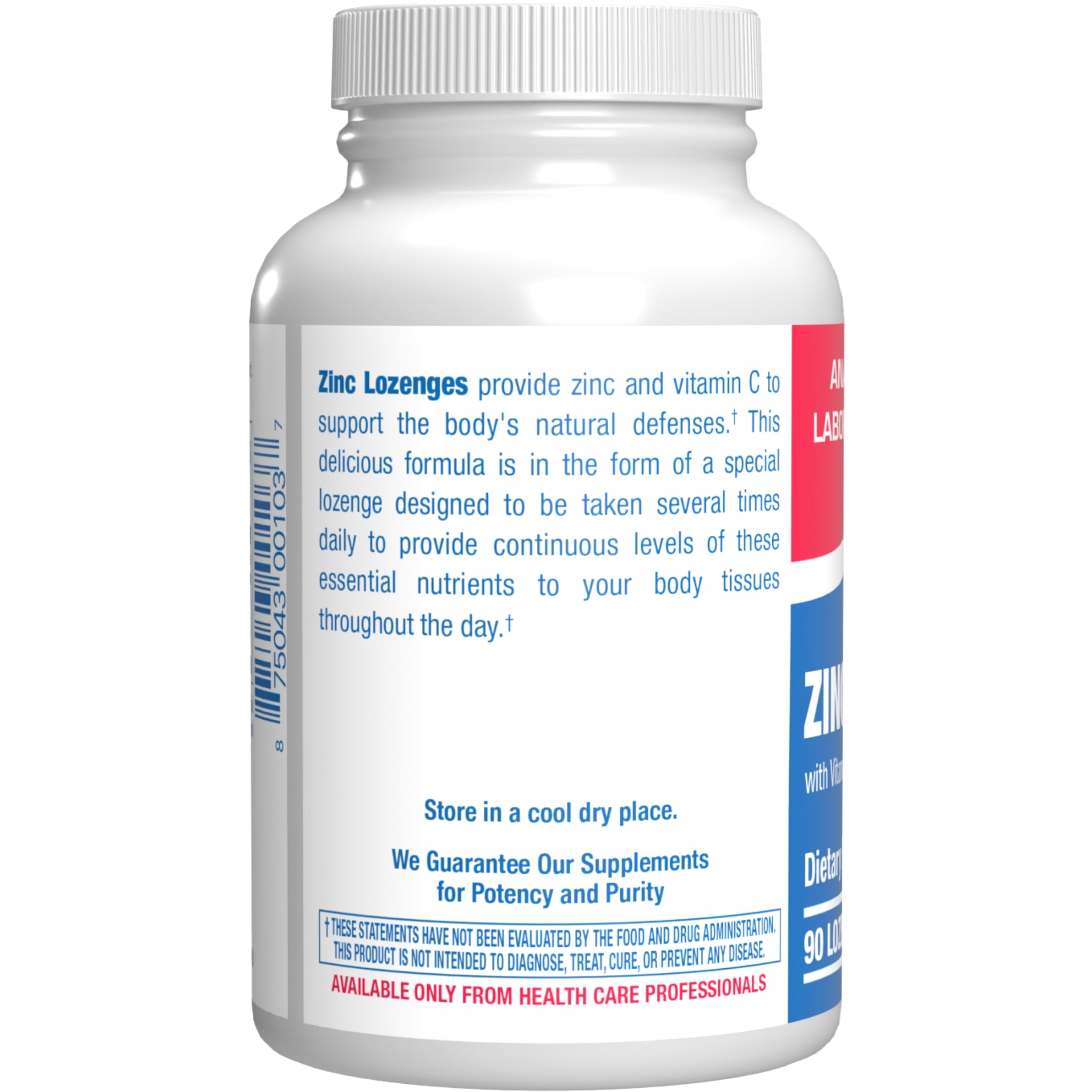 Anabolic Laboratories Zinc Lozenges with Vitamin C side view