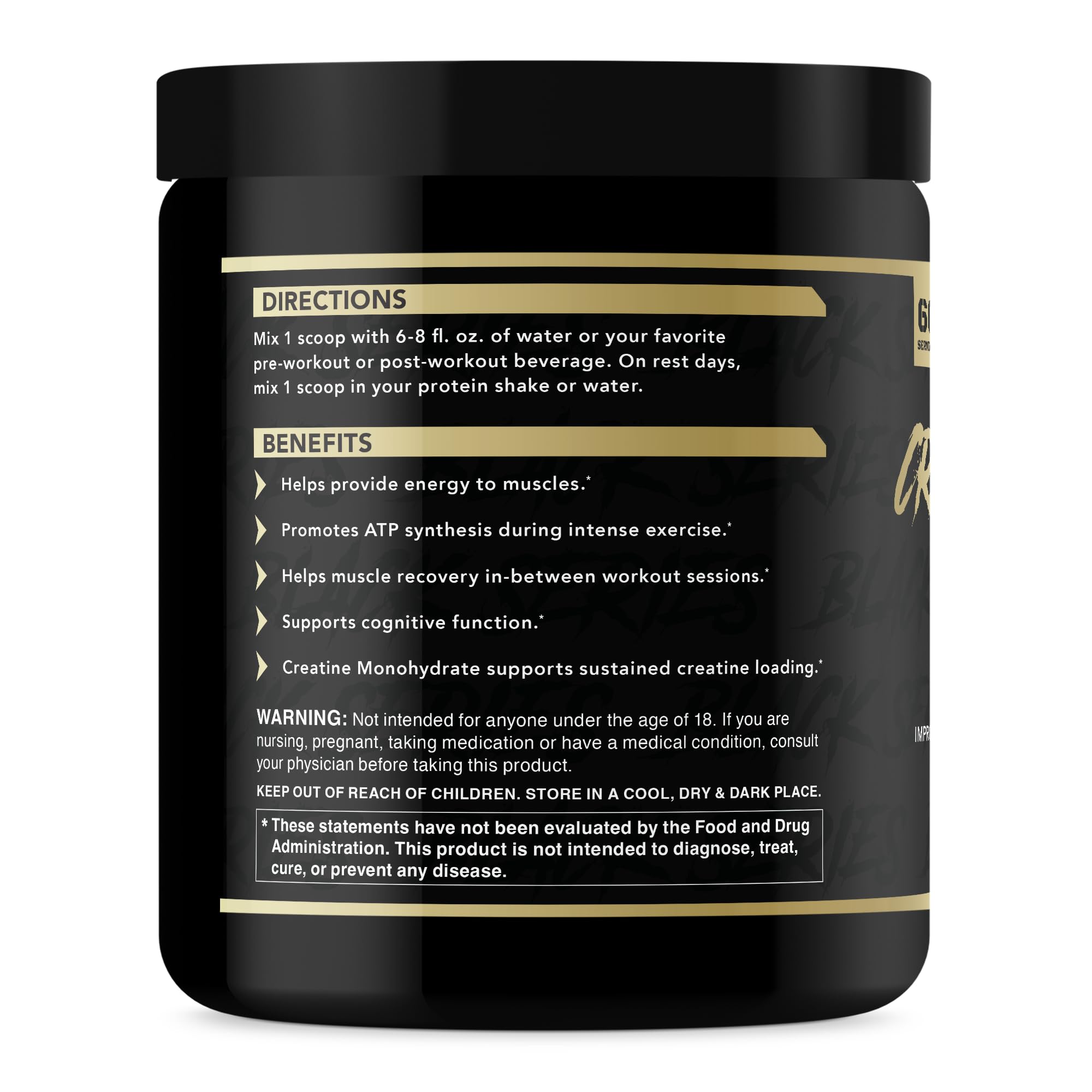 Anabolic Warfare Creatine Monohydrate 358g side view