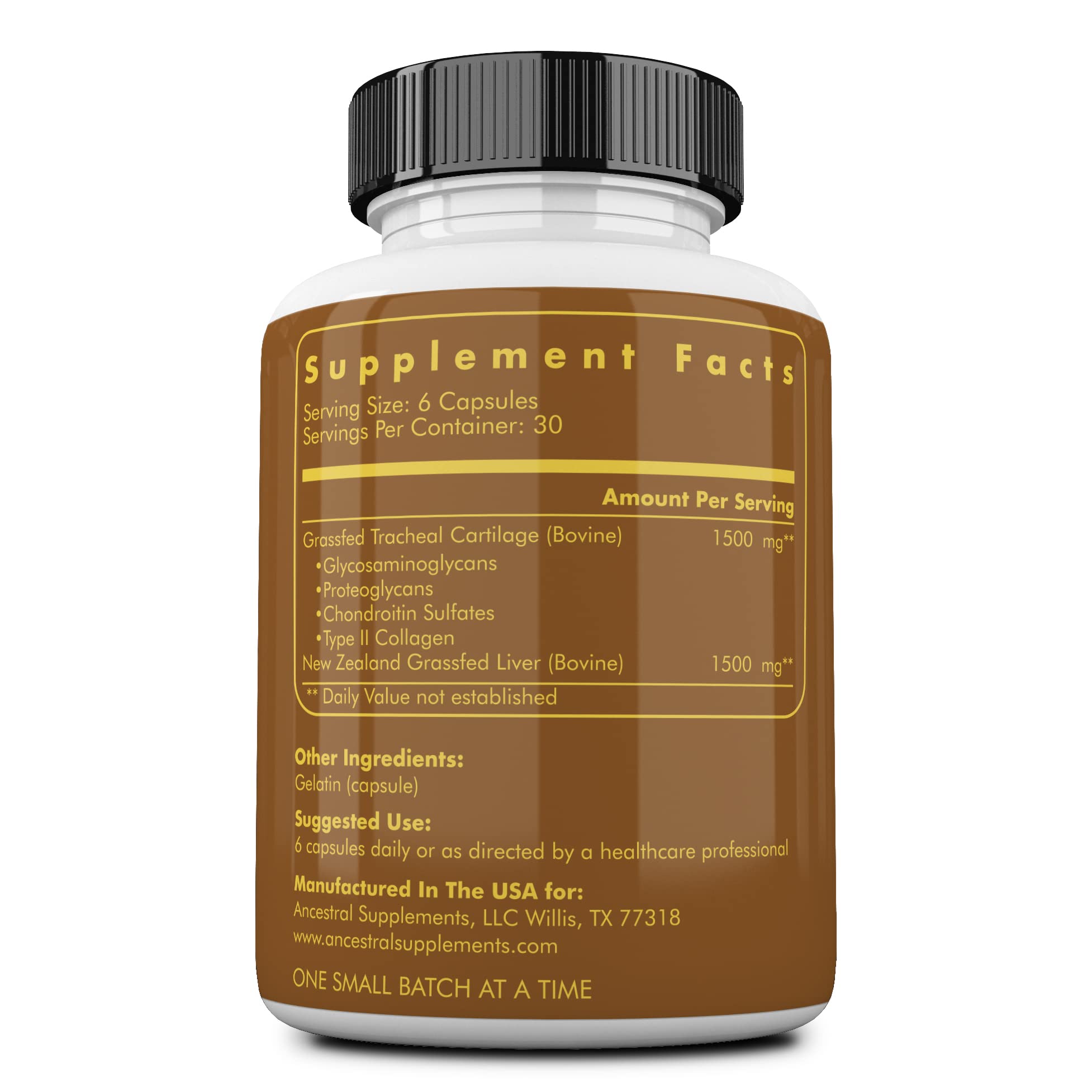 Ancestral Supplements Beef Organ Supplement capsules close-up