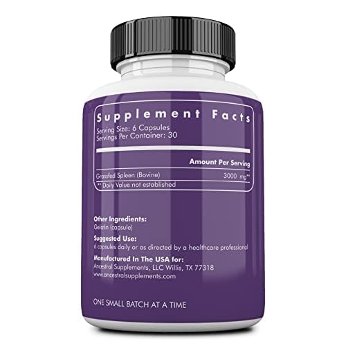 Ancestral Supplements Beef Spleen Glandular Supplement 160g side view