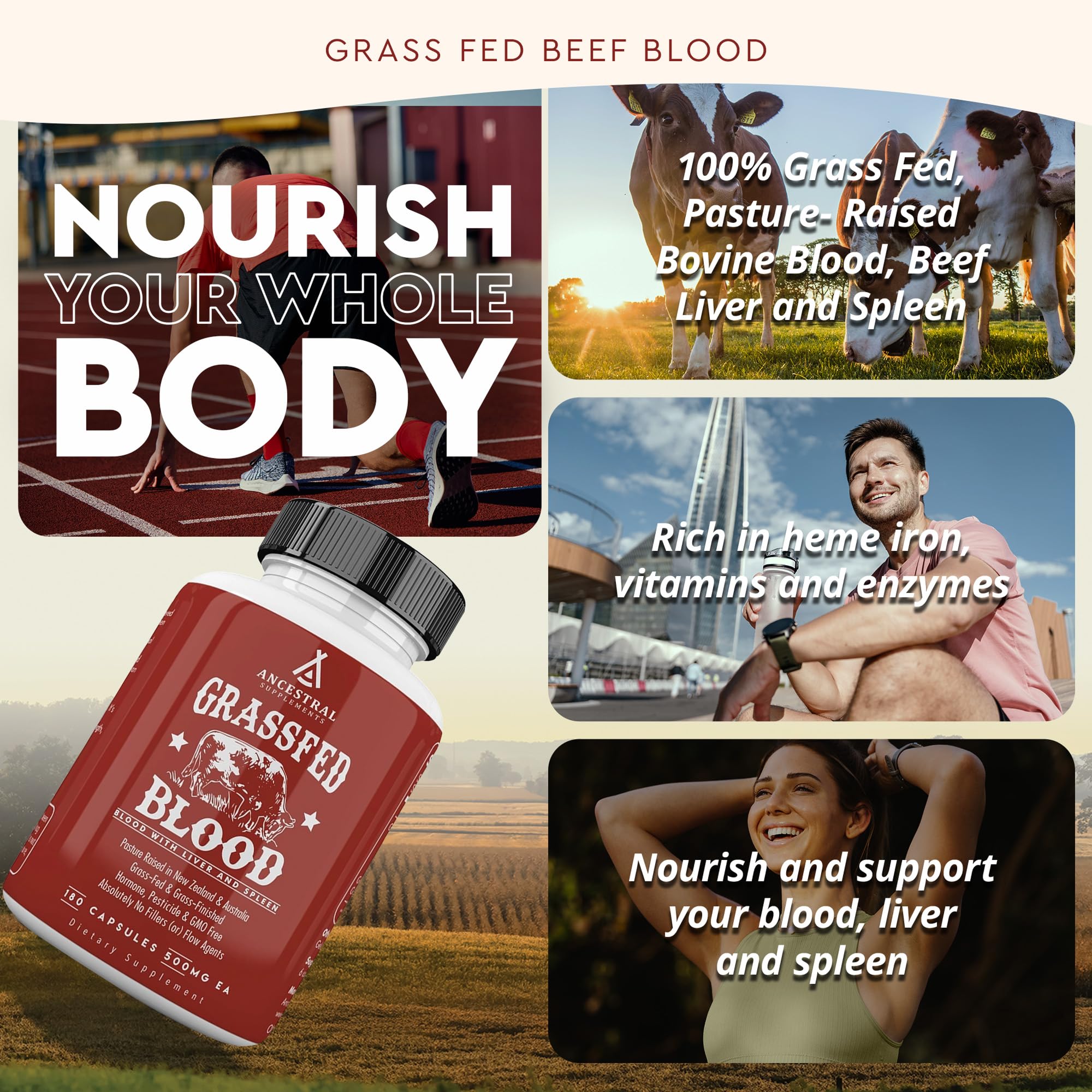 Ancestral Supplements Blood Supplement 160g capsule close-up