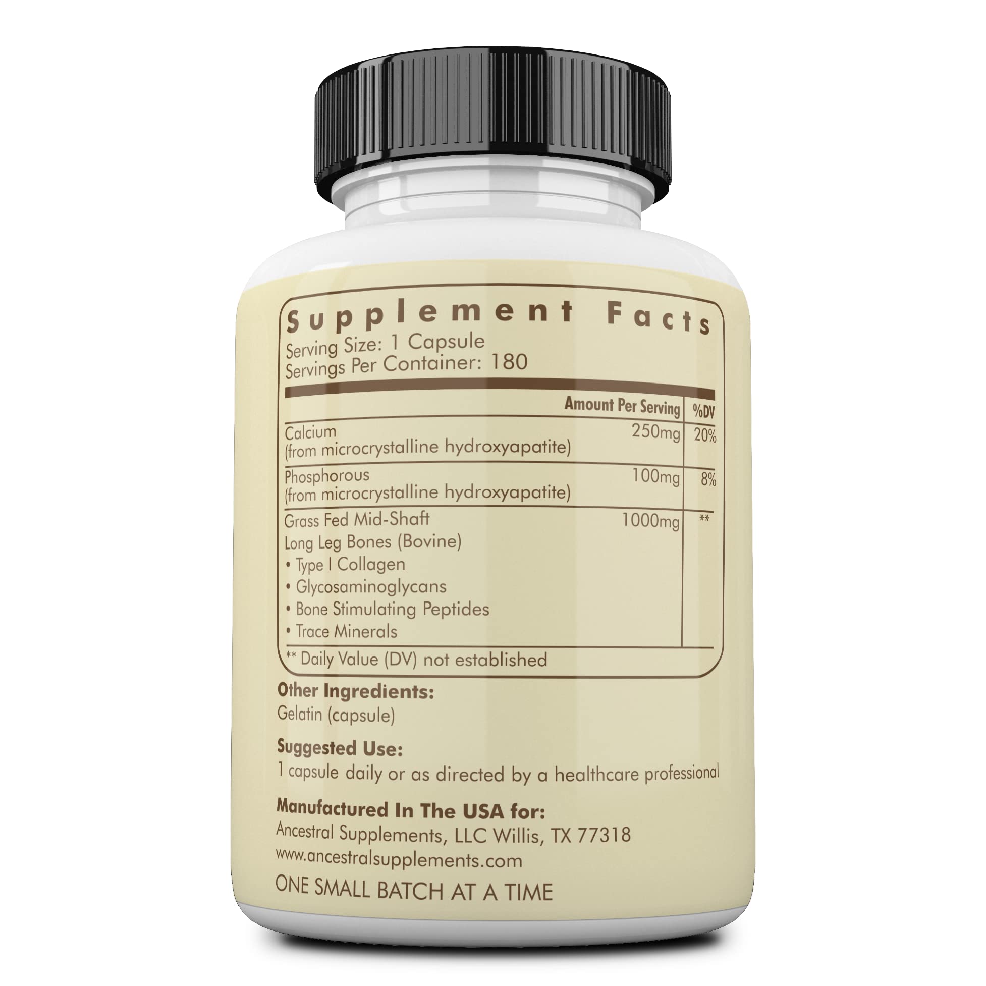 Ancestral Supplements Bone Beef Organ Supplement side view