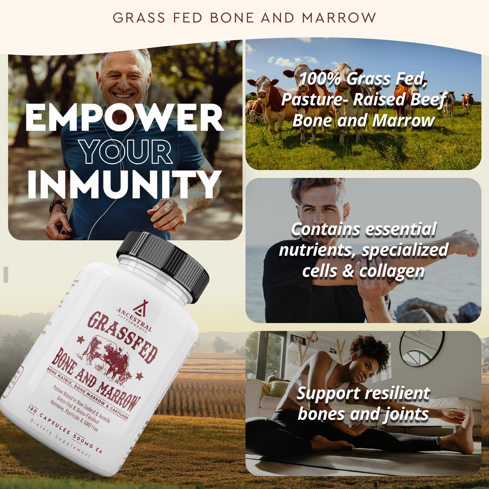 Ancestral Supplements Bone Marrow Capsules side view