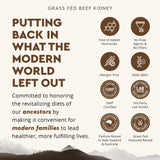 Ancestral Supplements Kidney Health Capsules displayed with grass-fed beef