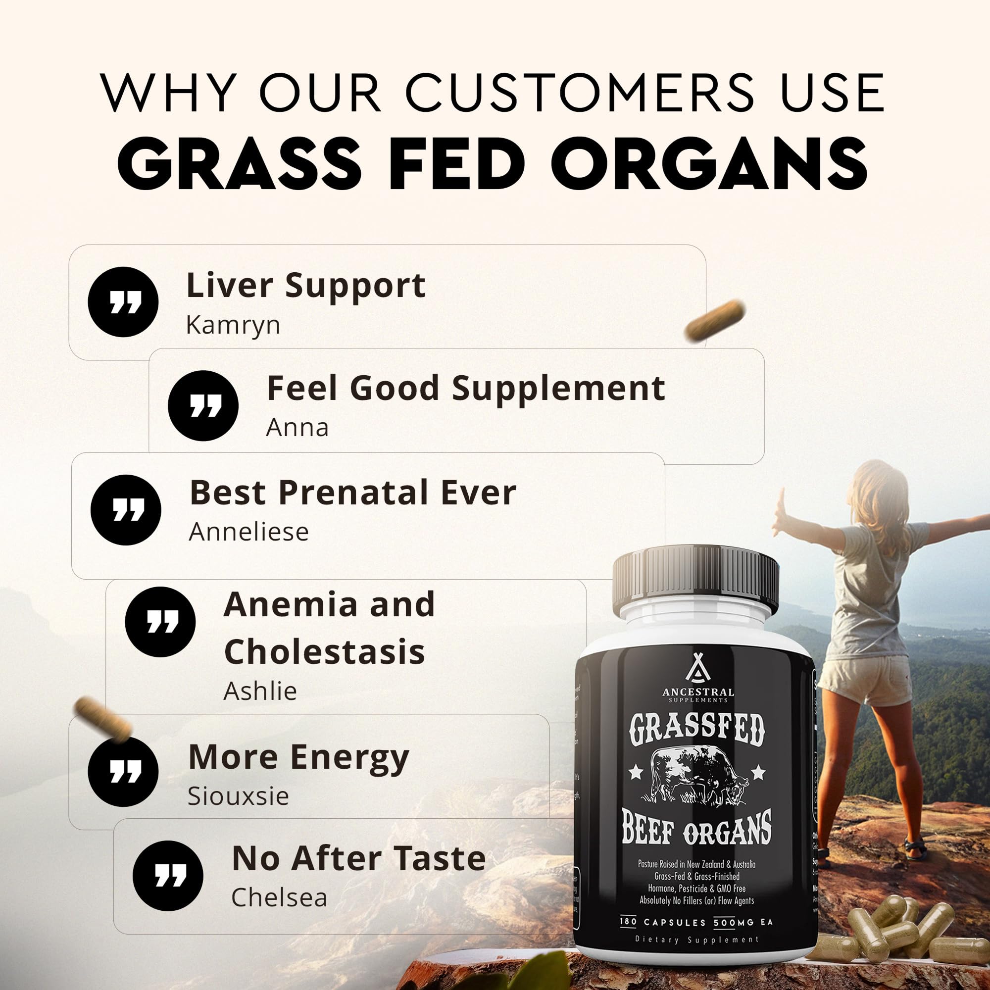 Ancestral Supplements Liver Extracts 3000mg nutritional information