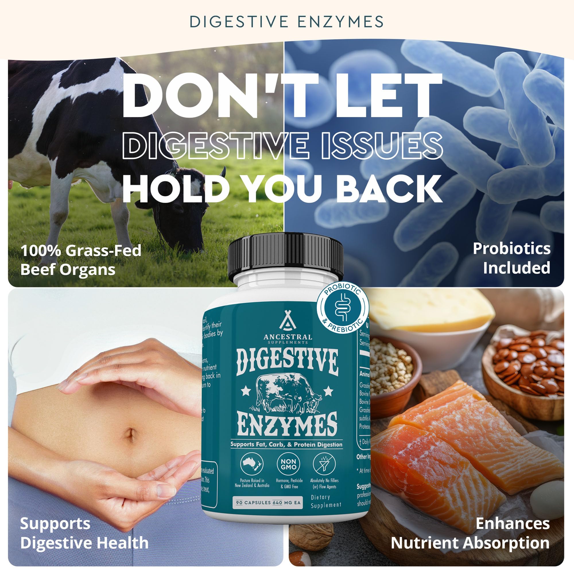 Ancestral Supplements Multi-Enzymes 420g nutritional information