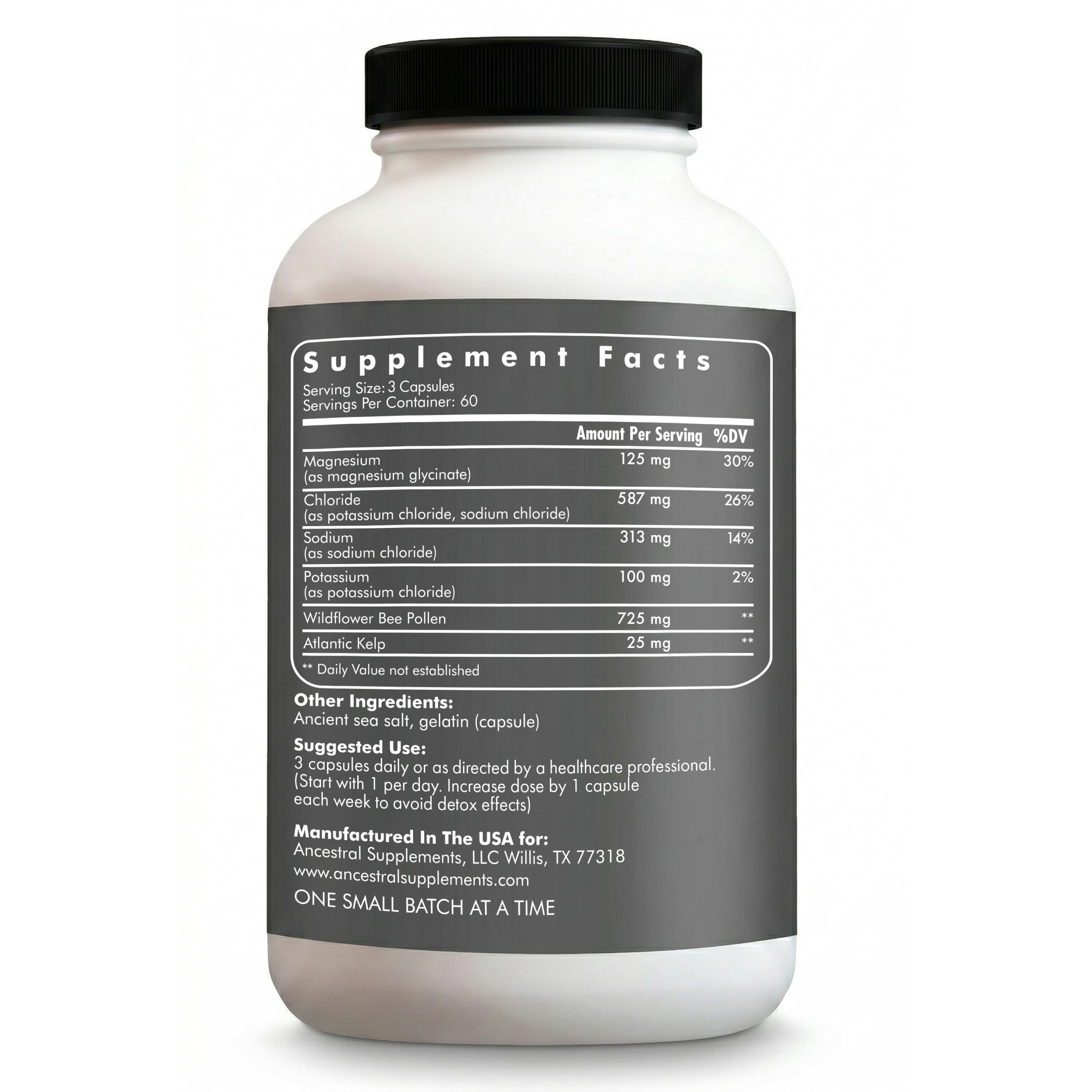 Ancestral Supplements Multi-Mineral Supplement side view