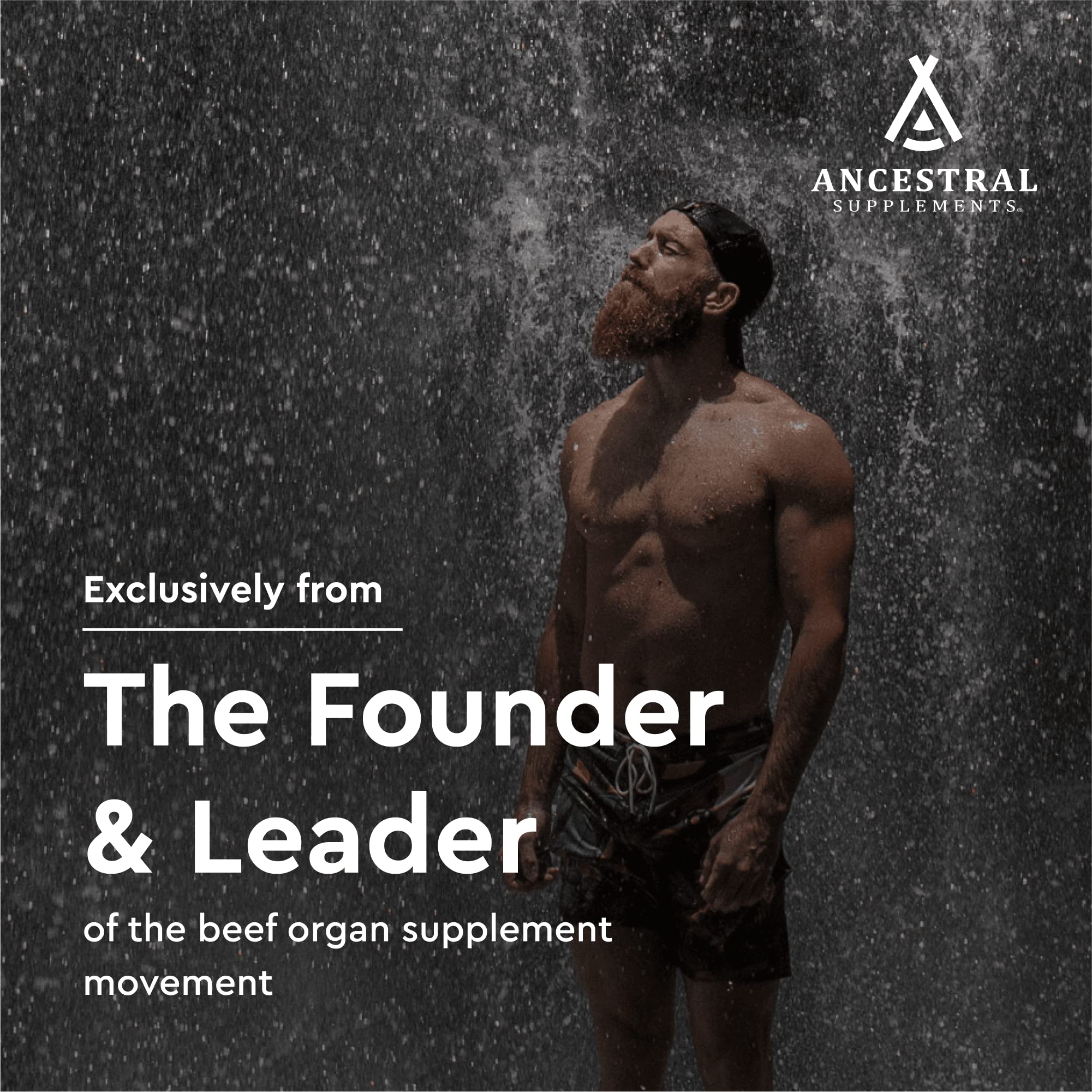 Ancestral Supplements Super Greens Capsules displayed with fresh superfoods