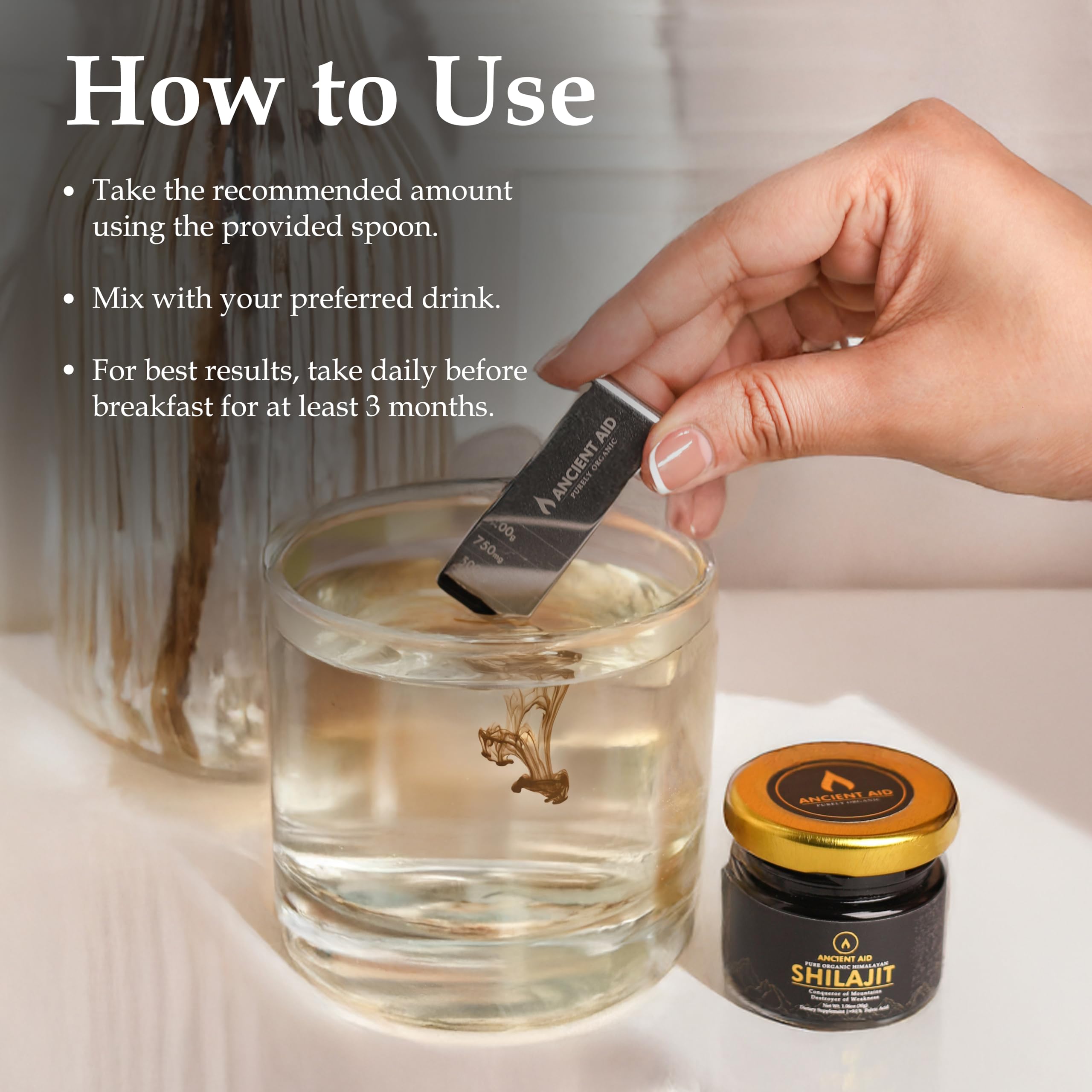 Ancient Aid Himalayan Shilajit Resin lifestyle scene