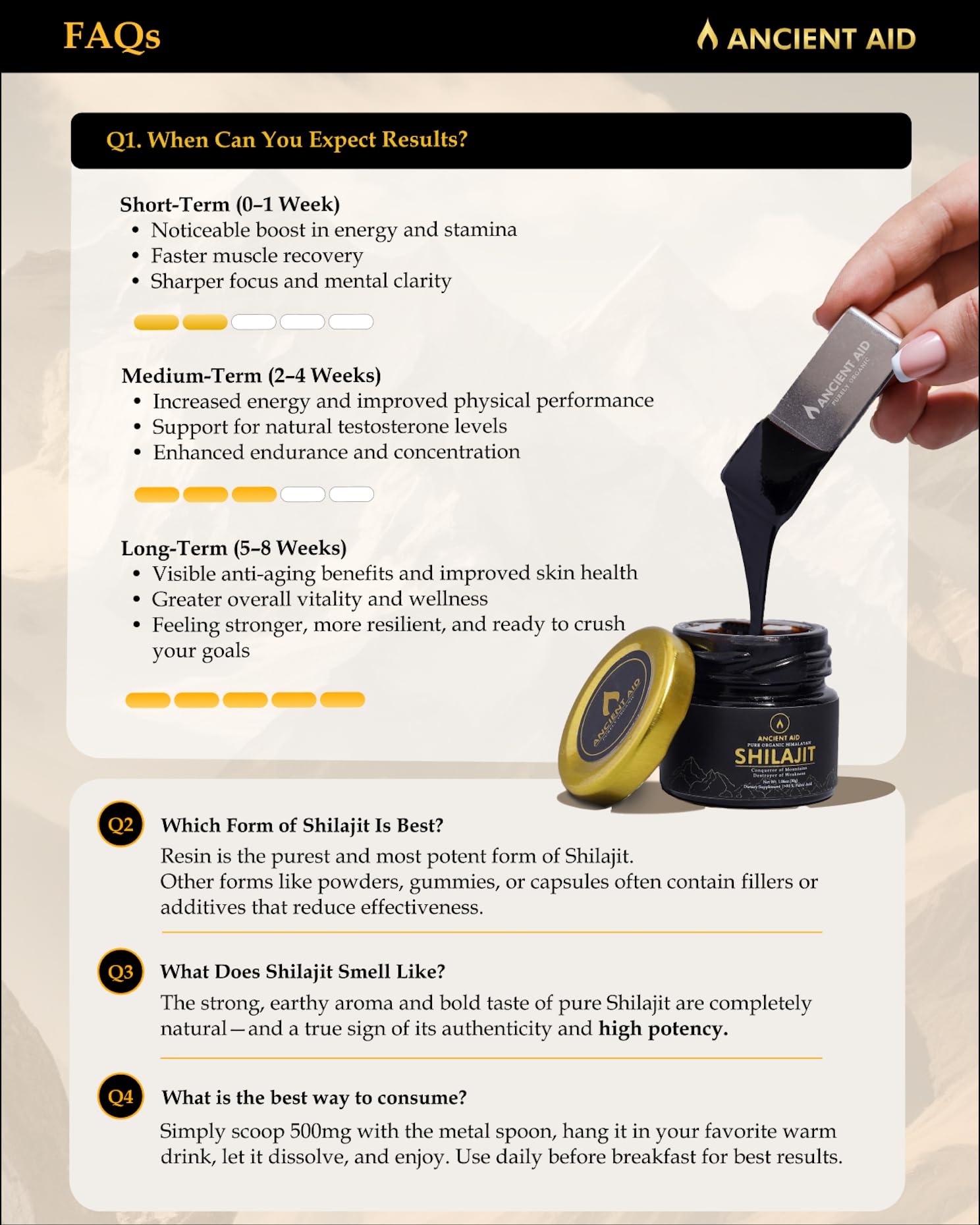 Ancient Aid Himalayan Shilajit Resin nutritional information