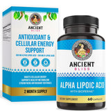 Ancient Bliss Alpha Lipoic Acid 600 mg Capsules bottle front view