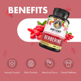 Ancient Bliss Berberine Supplement capsules in a glass