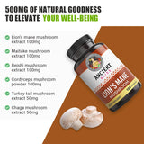 Ancient Bliss Lion’s Mane Mushroom Supplement ingredients list