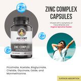 Ancient Bliss Zinc Complex Supplement 50g side view of the bottle