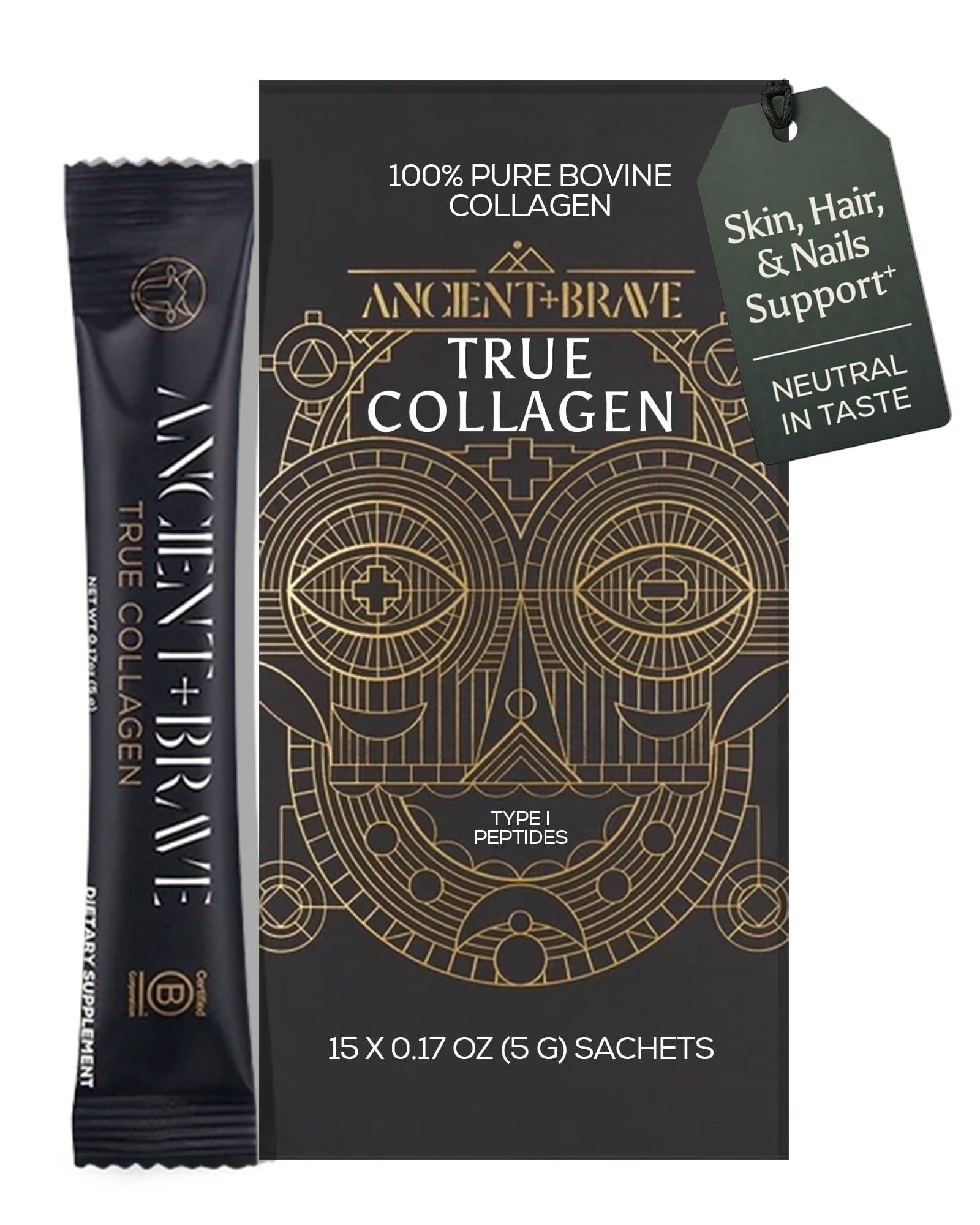 Ancient + Brave Bovine Collagen Peptides 109g front view