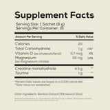 Ancient + Brave Creatine Supplement single serve packet opened