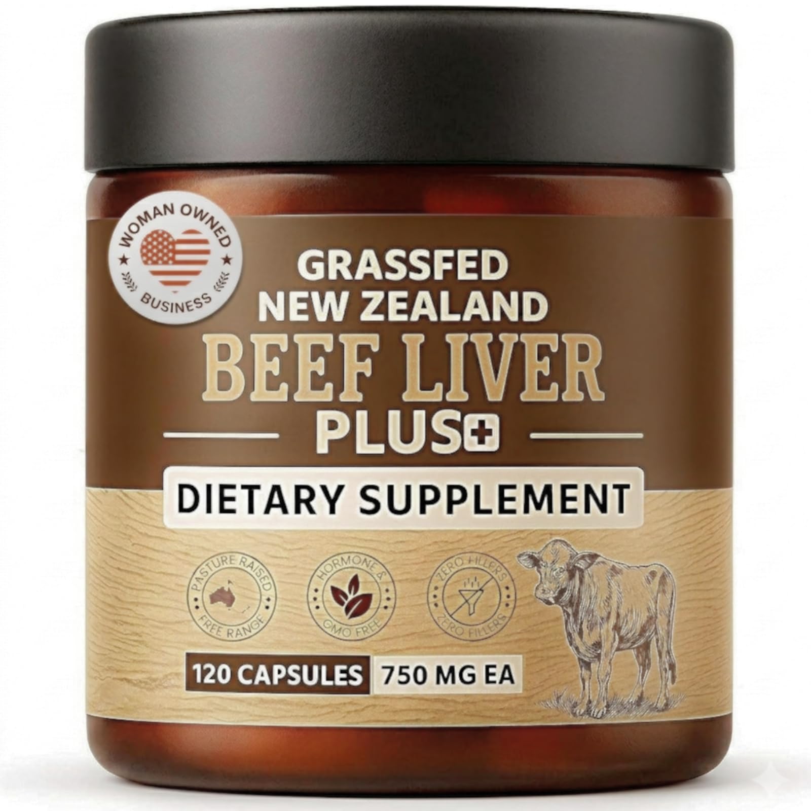ANCIENT DIOSA Beef Liver Capsules 3000mg front view