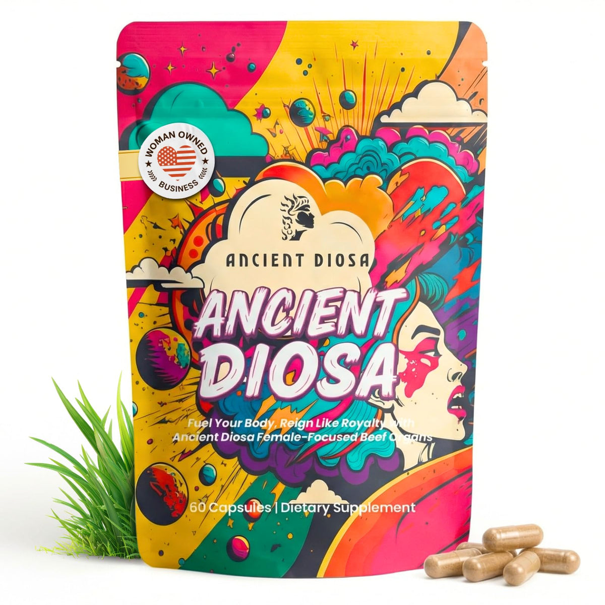 ANCIENT DIOSA Beef Liver Capsules bottle front view