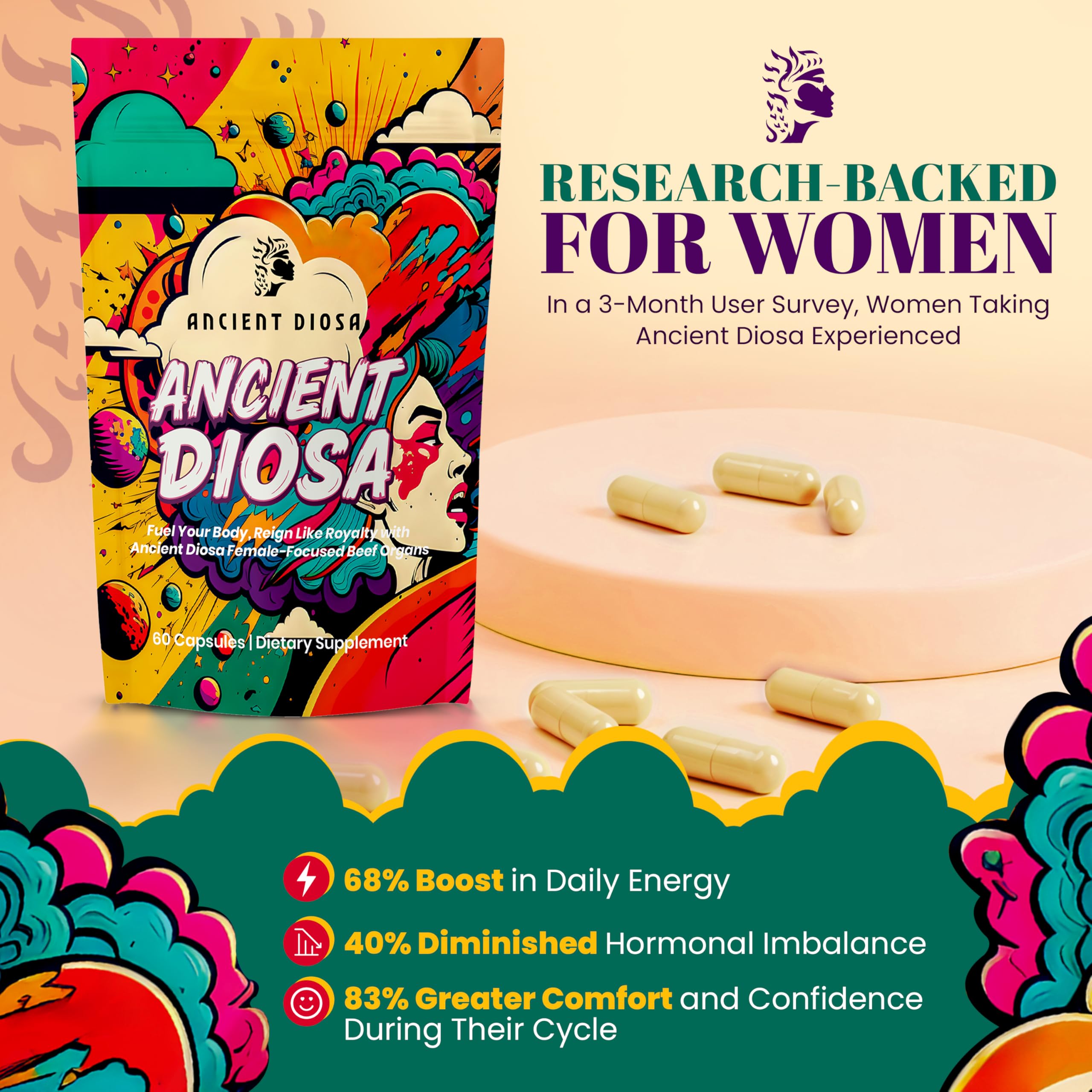 ANCIENT DIOSA Beef Liver Capsules lifestyle shot