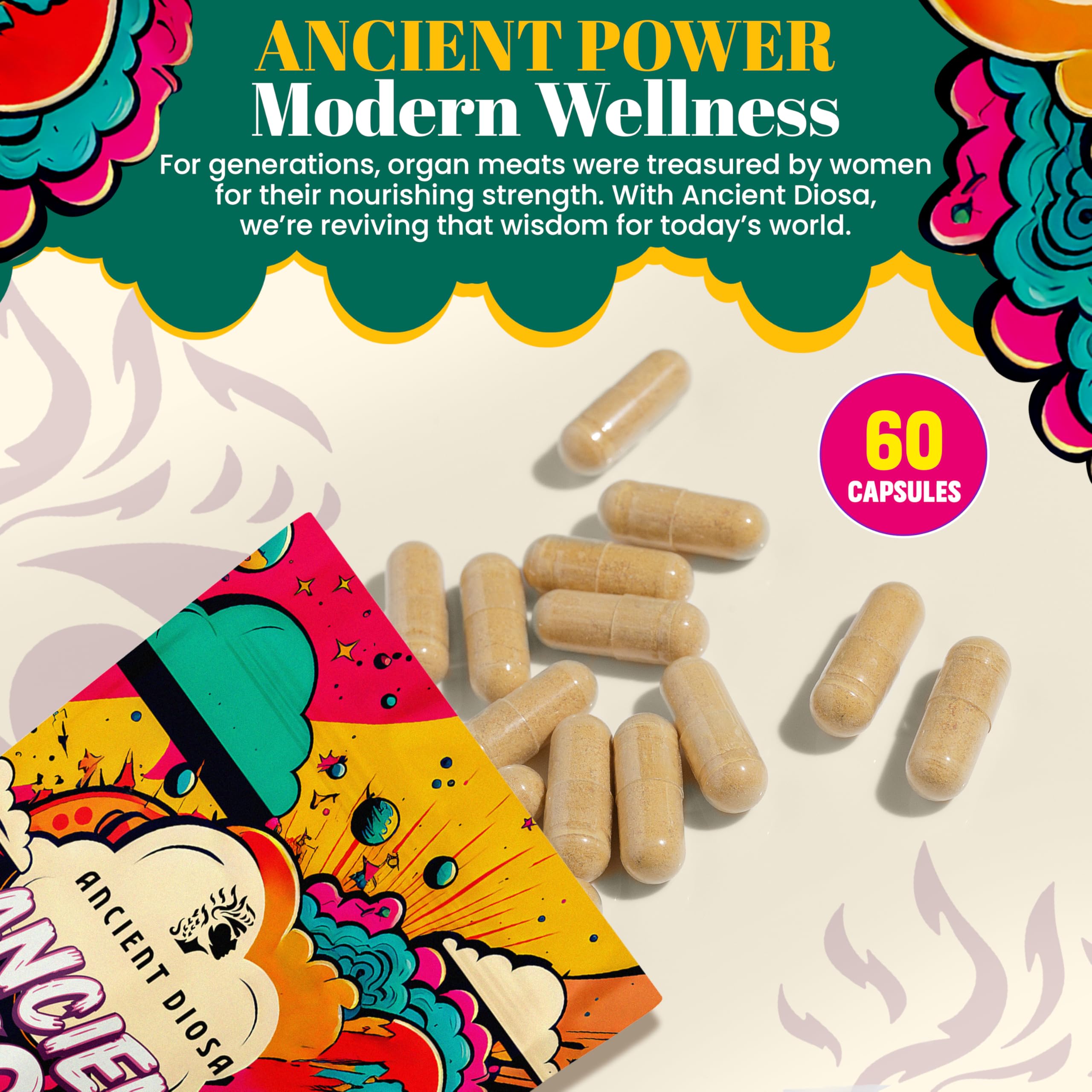 ANCIENT DIOSA Beef Liver Capsules packaging details