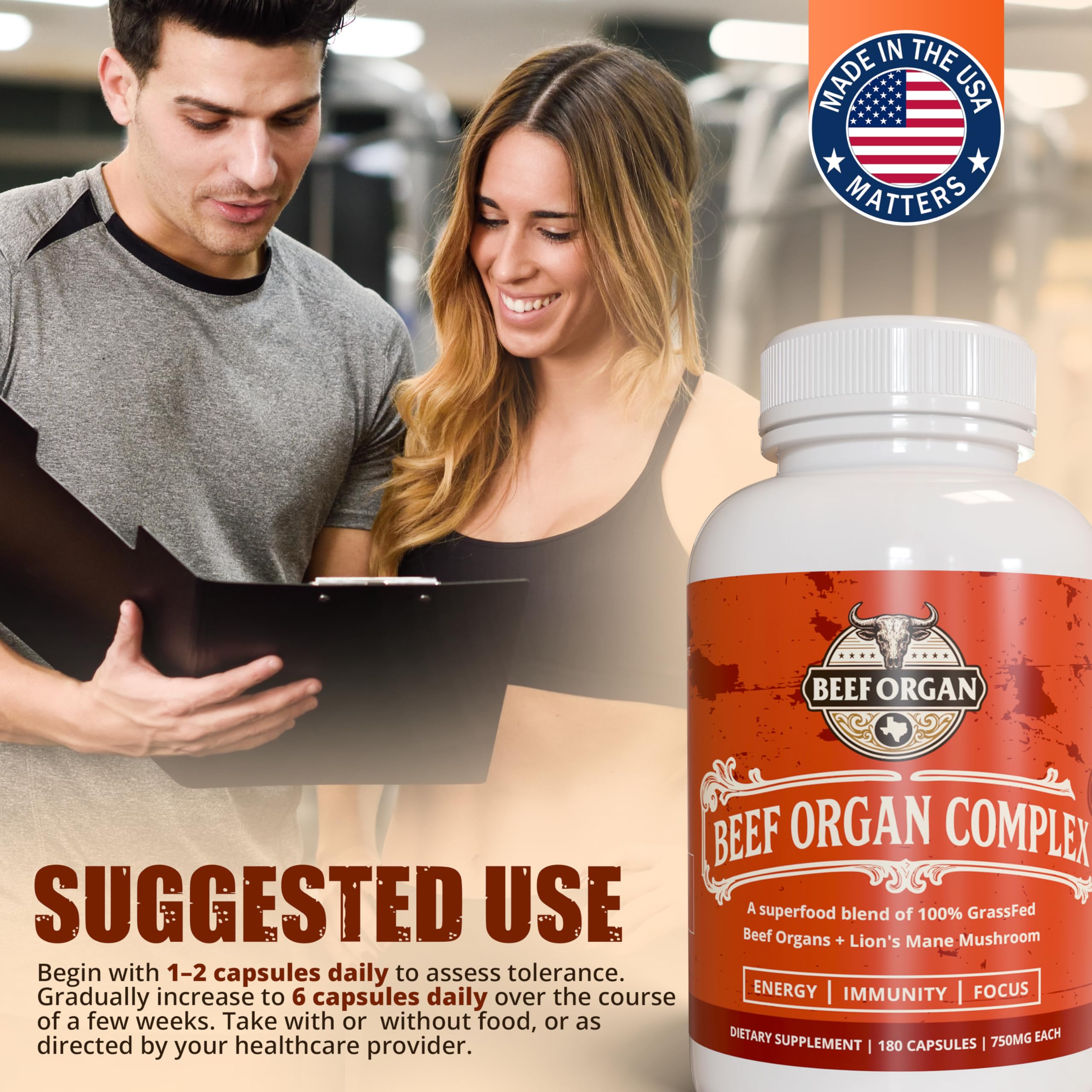 ANCIENT DIOSA Beef Organ Complex Capsules displayed with natural herbs