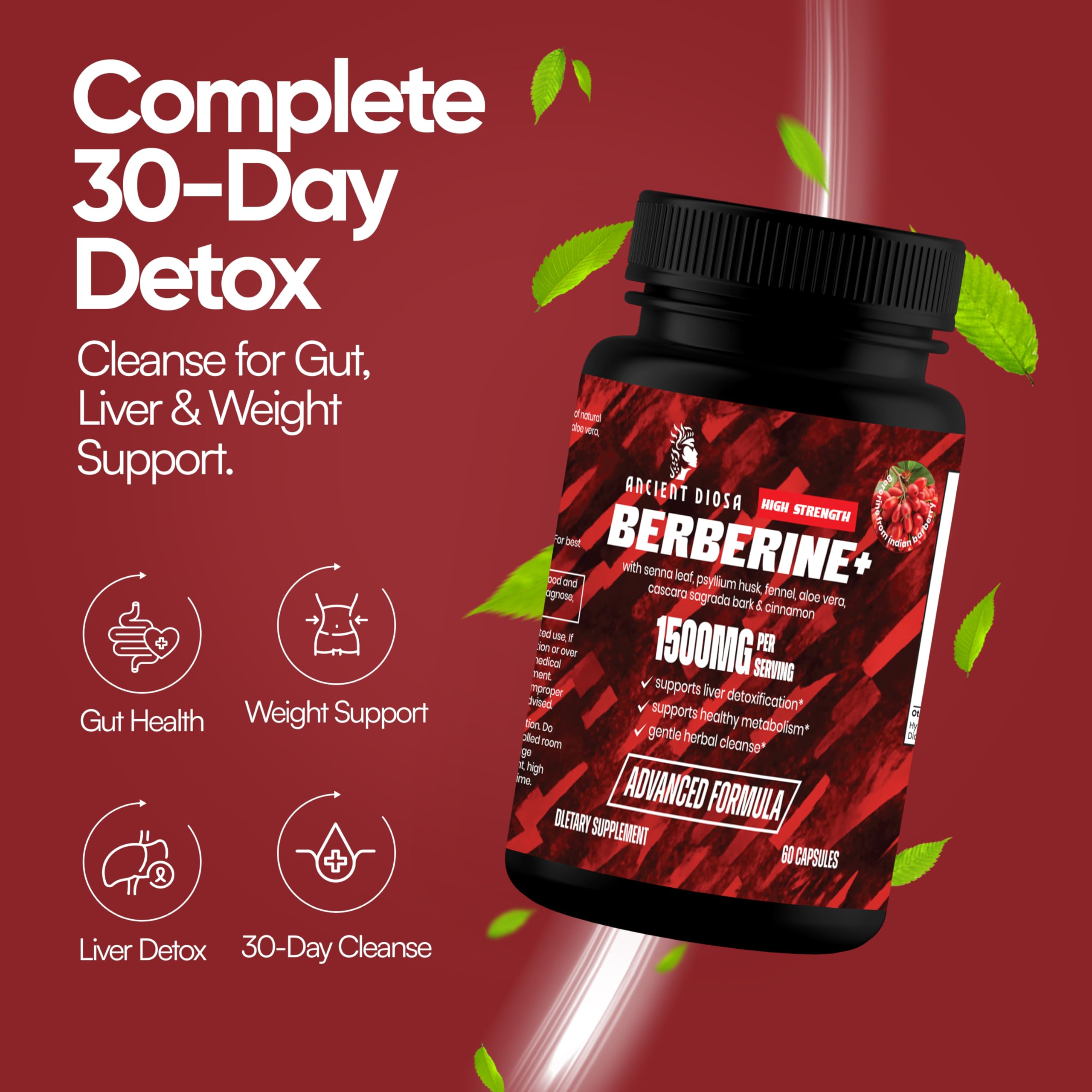 ANCIENT DIOSA Berberine Supplement 50g side view
